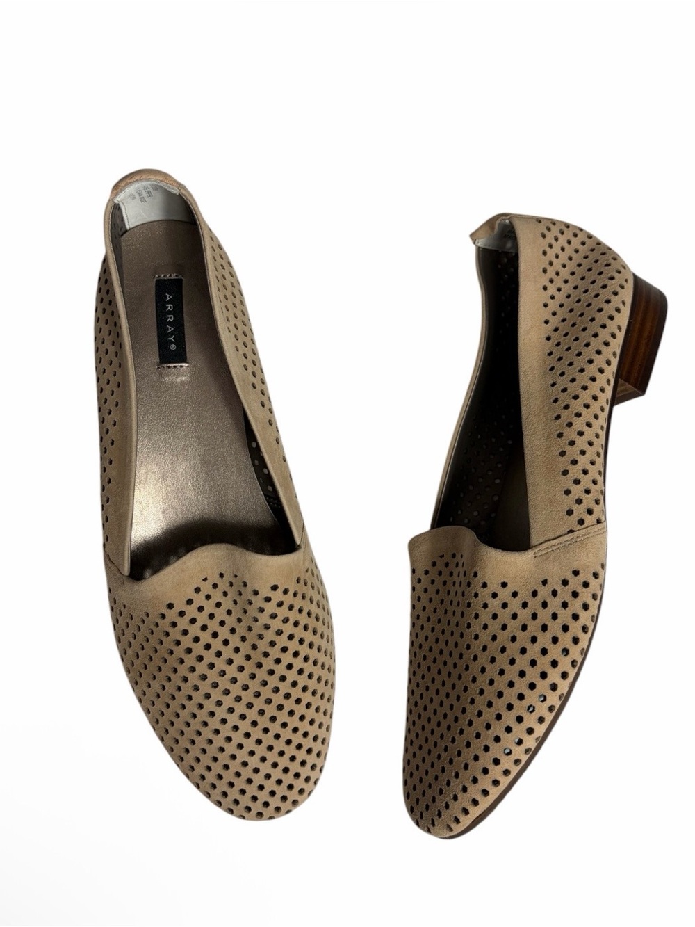 ARRAY nude perforated suede leather  loafers flats size 8M
